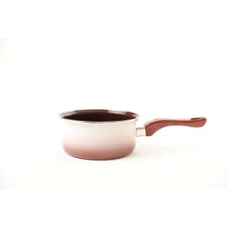 Smaltovaný rendlík s dlouhou bakelitovou ručkou 16 cm 1,5 L  capuccino